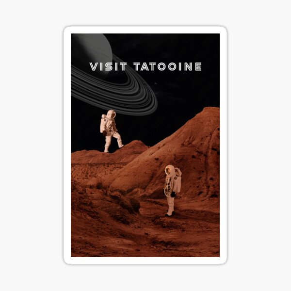 Vista previa del artículo con la obra «Visita Tatooine», diseñado y vendido por mahhmoo⭐⭐⭐⭐⭐.