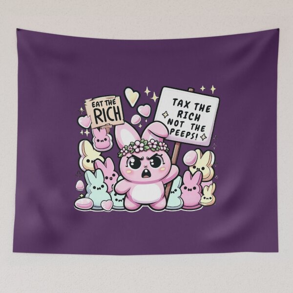 Item preview, Eat the Rich – Pastel Protest Bunny Squad designed and sold by Path to Somewhere .