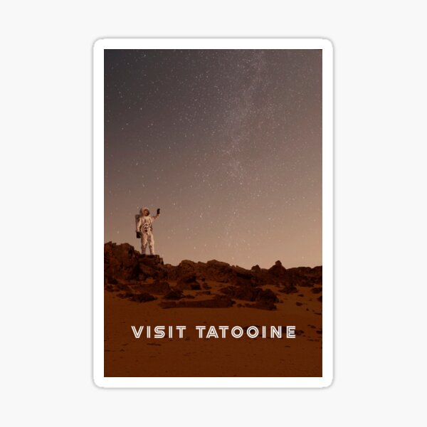 Vista previa del artículo con la obra «Visita Tatooine», diseñado y vendido por mahhmoo⭐⭐⭐⭐⭐.