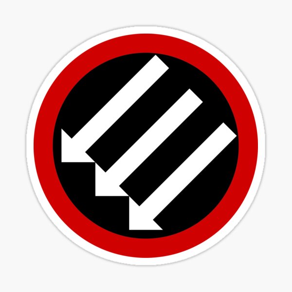 Vista previa del artículo con la obra «The Three Arrows - Anti Fascist (red white)», diseñado y vendido por Thelittlelord.
