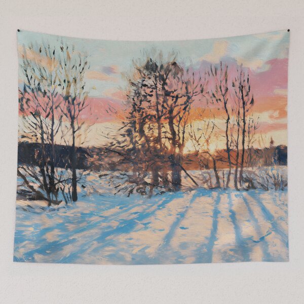 Item preview, Snowy winter sunset landscape-Version 02 designed and sold by garasani.
