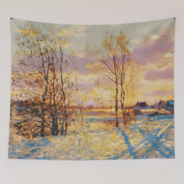 Item preview, Snowy Winter Sunset Landscape-Version 03 designed and sold by garasani.