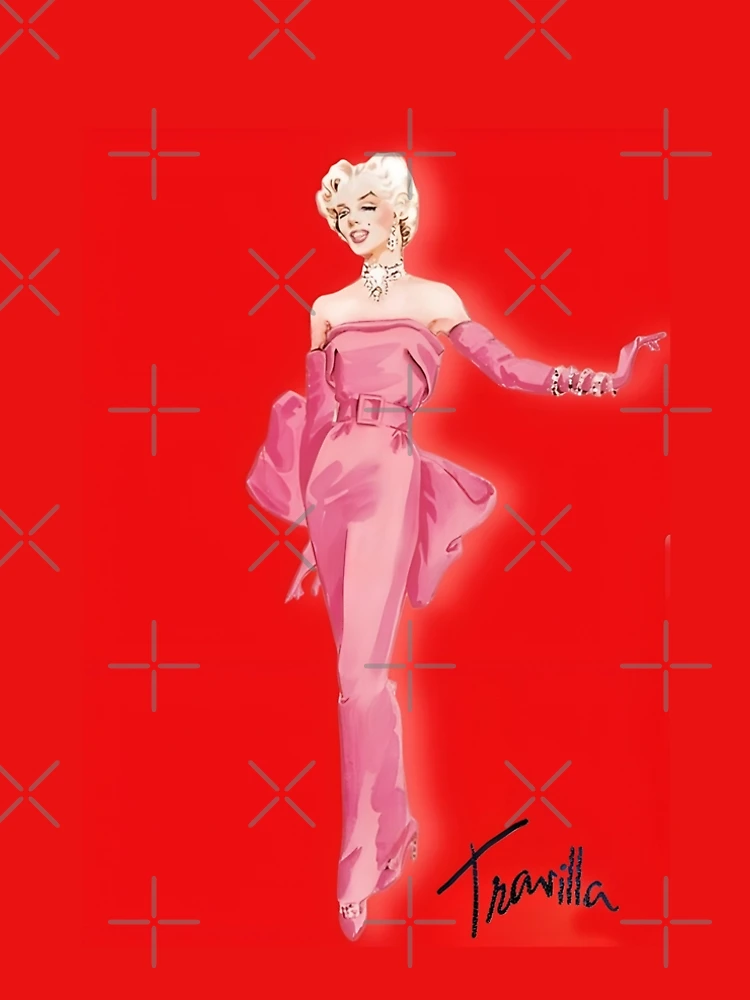 marilyn monroe pink dress buy Marilyn Monroe Iconic Pink Dress Original Costume Sketch By Travilla