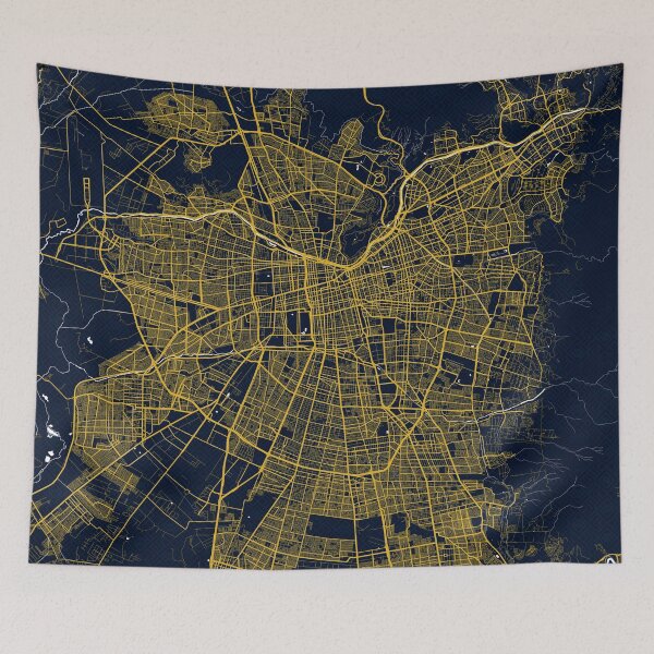 Item preview, Santiago City Map of Chile - Gold Art Deco designed and sold by deMAP.