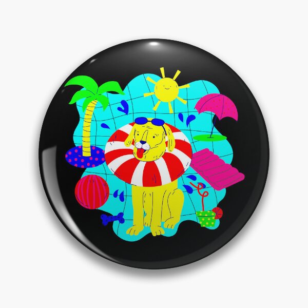 Item preview, dog pool party palm tree summer cute funny designed and sold by Gossip Rag.