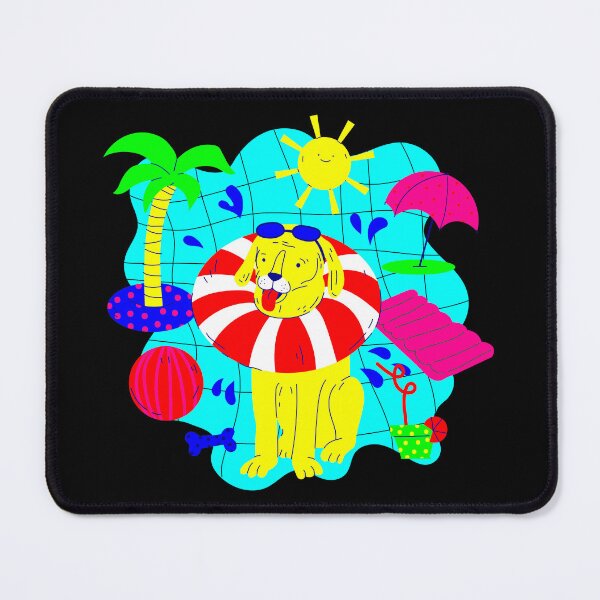 Item preview, dog pool party palm tree summer cute funny designed and sold by Gossip Rag.