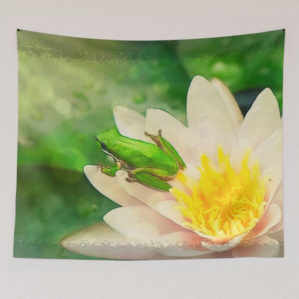 Item preview, Small Green Frog on a Waterlily designed and sold by Ozjanette90.