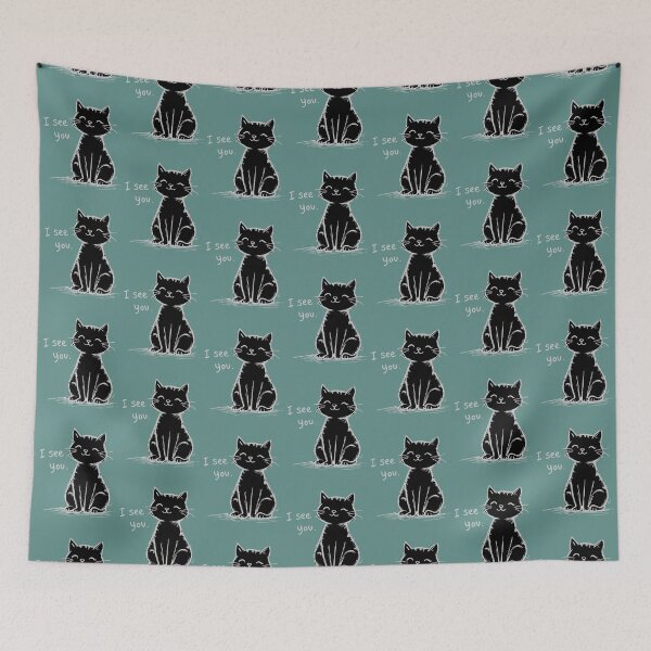 Item preview, I See You – Black & Grey Cat Smile designed and sold by SteadyRolling.