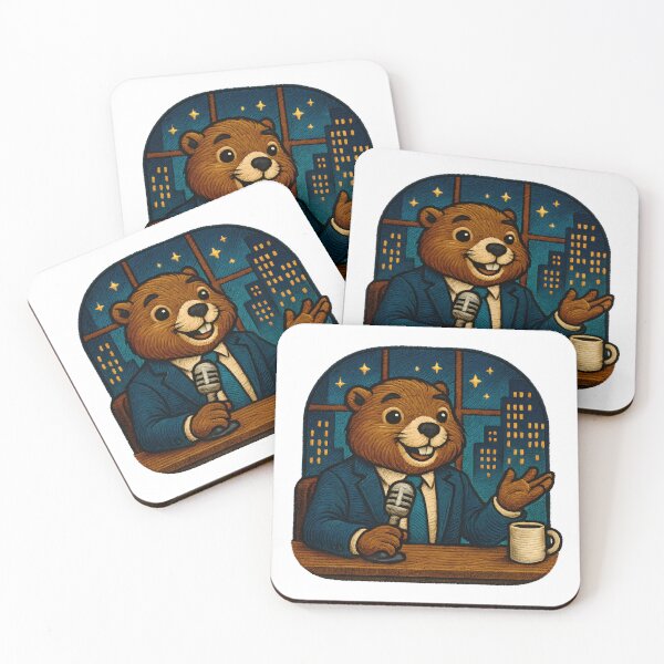 Item preview, Late Night Beaver Host – Embroidered Comedy Talk Show Animal designed and sold by #Adulting Central.