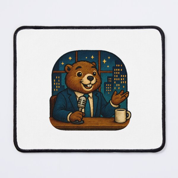 Item preview, Late Night Beaver Host – Embroidered Comedy Talk Show Animal designed and sold by #Adulting Central.