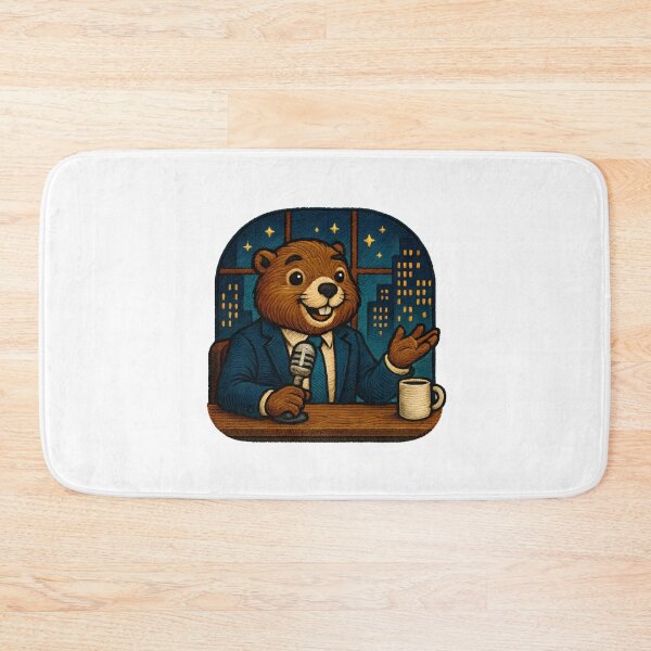 Item preview, Late Night Beaver Host – Embroidered Comedy Talk Show Animal designed and sold by #Adulting Central.