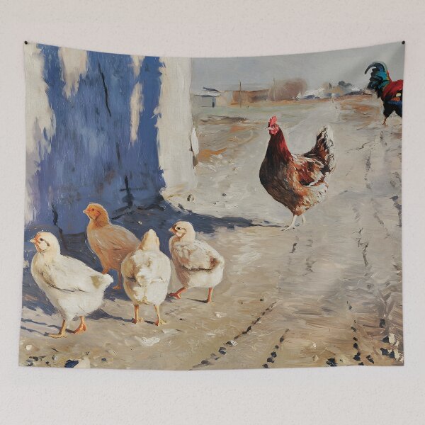 Item preview, Chicken family walking along the country road - version 02 designed and sold by garasani.