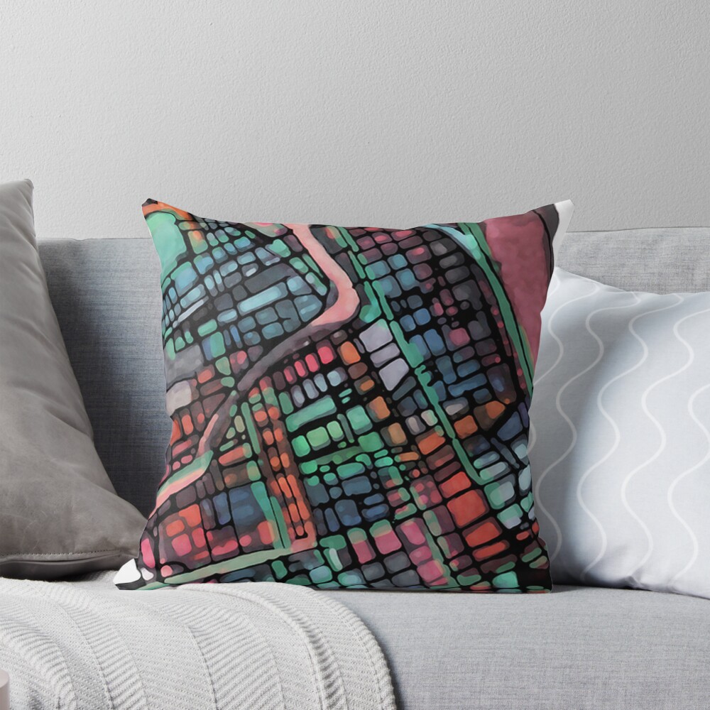Item preview, Throw Pillow designed and sold by abstractmaps.