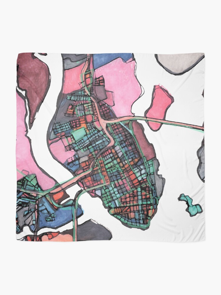 Thumbnail 2 of 3, Scarf, Charleston, SC designed and sold by abstractmaps.