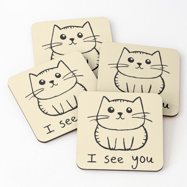 Item preview, I See You – Curious Cute Cat Drawing designed and sold by SteadyRolling.