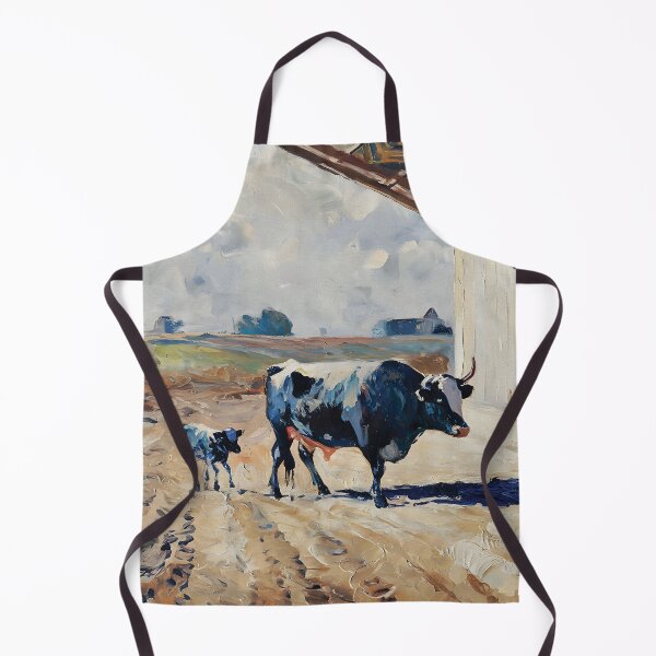 Item preview, Mother cow and calf walking near the farm - version 01 designed and sold by garasani.