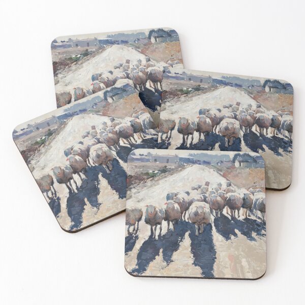 Item preview, A herd of sheep walking near the lake - version 02 designed and sold by garasani.