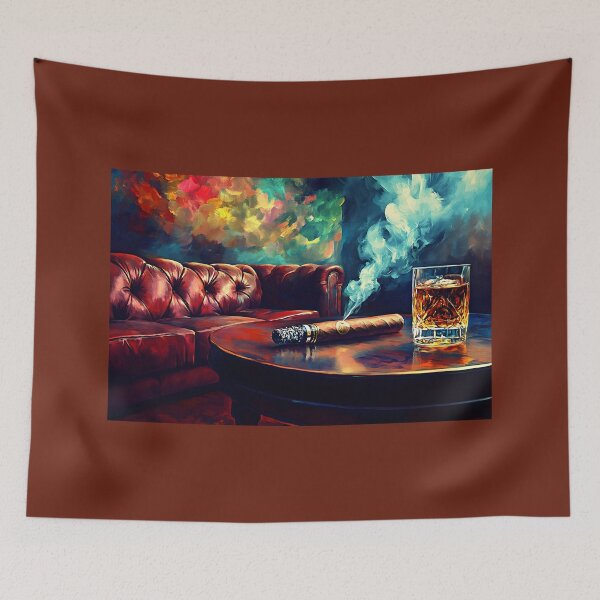 Item preview, Indulge in Luxury- Whiskey and Cigar Moments of Refined Leisure Generative AI designed and sold by OlfactoART Studio.