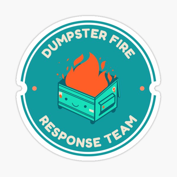 Vista previa del artículo con la obra «Humor del equipo de respuesta a incendios de contenedores de basura», diseñado y vendido por SkiesOfBlue5150.