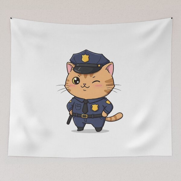 Item preview, Paw-sitive Law Enforcement – Funny Cat Cop designed and sold by Meow Cat.
