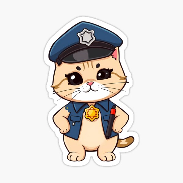 Vista previa del artículo con la obra «El jefe de los piojos: un divertido oficial felino», diseñado y vendido por Meow Cat.
