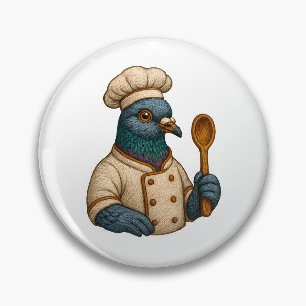 Item preview, Executive Chef Pigeon - Embroidered Animal Patch Design designed and sold by #Adulting Central.