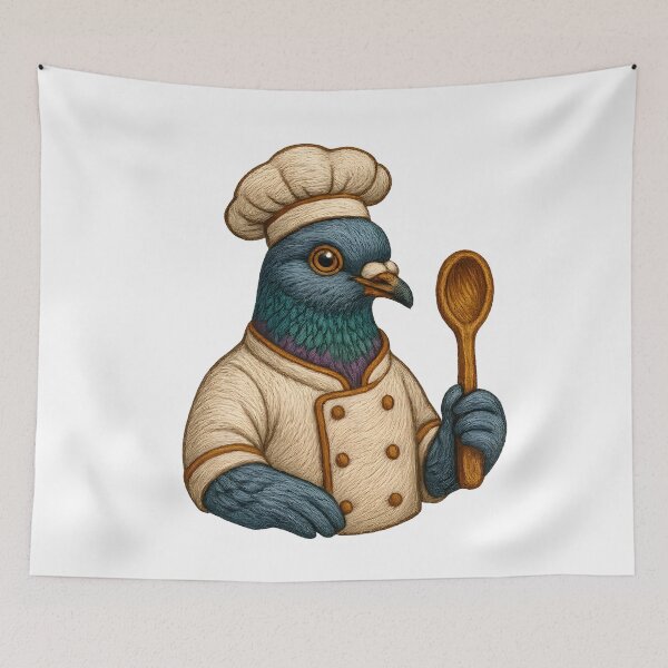 Item preview, Executive Chef Pigeon - Embroidered Animal Patch Design designed and sold by #Adulting Central.