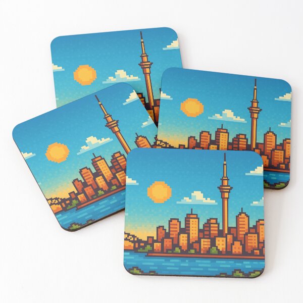 Item preview, Auckland Skyline Retro Pixel Art designed and sold by Places On Earth.