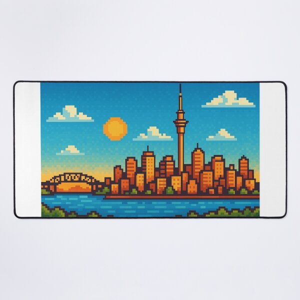 Item preview, Auckland Skyline Retro Pixel Art designed and sold by Places On Earth.