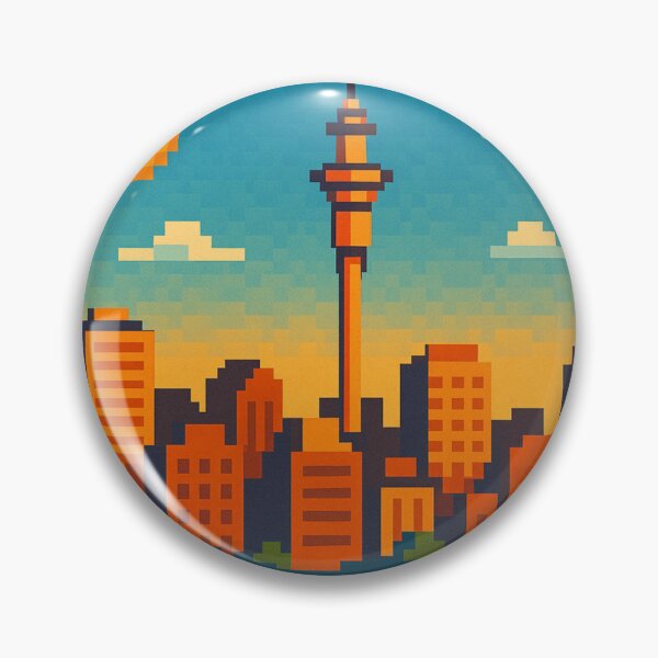 Item preview, Auckland New Zealand Vintage Pixel Art designed and sold by Places On Earth.