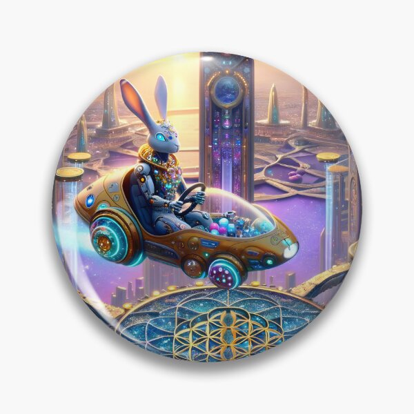 Item preview, A cyborg rabbit driving a flying car 002L8P120TH4 designed and sold by OsirizyahDesign.