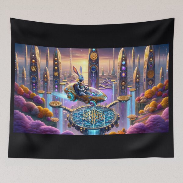 Item preview, A cyborg rabbit driving a flying car 002L8P120TH4 designed and sold by OsirizyahDesign.