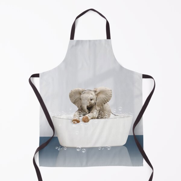 Item preview, Baby Elephant in Modern Bathtub Blue Print, Baby Elephant Bathing, Animals in Bathtub Art by Synplus designed and sold by synplus.