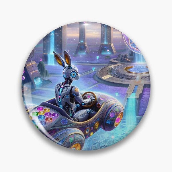 Item preview, A cyborg rabbit driving a futuristic flying car of the Planet Osirizyah 002L19P120TH4 designed and sold by OsirizyahDesign.