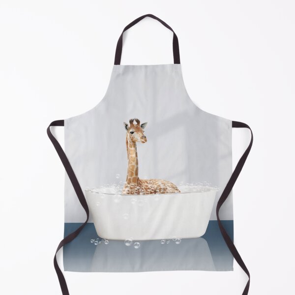 Item preview, Baby Giraffe in Modern Bathtub Blue Print, Baby Giraffe Bathing, Animals in Bathtub Art by Synplus designed and sold by synplus.