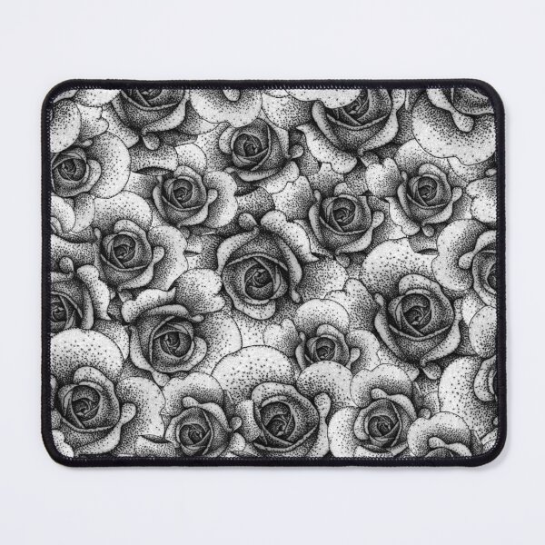 Item preview, Black white all-over print roses print designed and sold by Flower Magic .