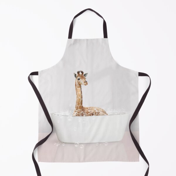 Item preview, Baby Giraffe in Modern Bathtub Pink Print, Baby Giraffe Bathing, Animals in Bathtub Art by Synplus designed and sold by synplus.