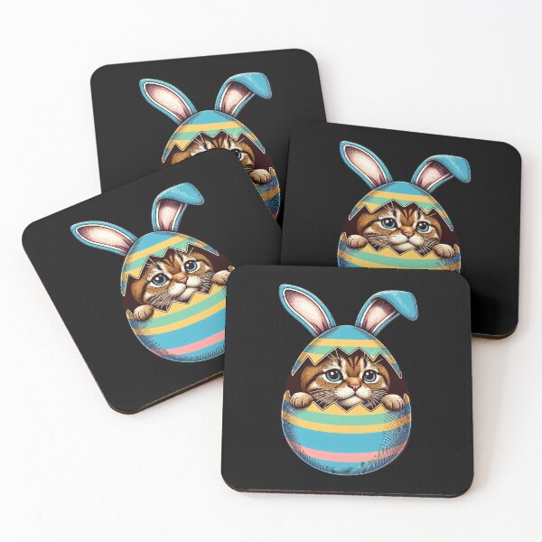 Item preview, Adorable Cat Hiding Inside Easter Egg with Bunny Ears Easter Fun designed and sold by disforyou.