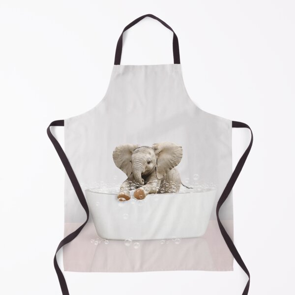 Item preview, Baby Elephant in Modern Bathtub Pink Print, Baby Elephant Bathing, Animals in Bathtub Art by Synplus designed and sold by synplus.