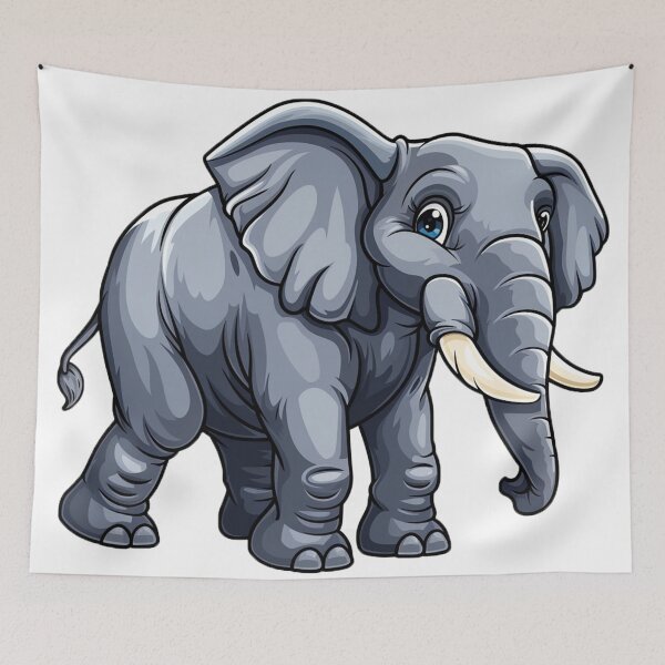 Item preview, Cute cartoon elephant designed and sold by Stickermagician.