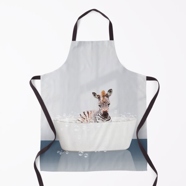 Item preview, Baby Zebra in Modern Bathtub Blue Print, Baby Zebra Bathing, Animals in Bathtub Art by Synplus designed and sold by synplus.