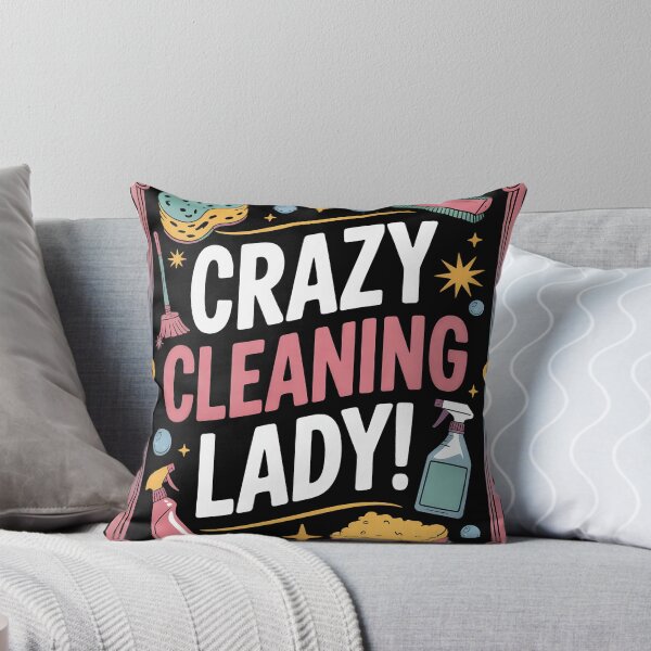 Item preview, Crazy Cleaning Lady Funny Shirt, Hilarious Gift for Clean Freaks & Housekeepers designed and sold by Studio-ton-Design54.