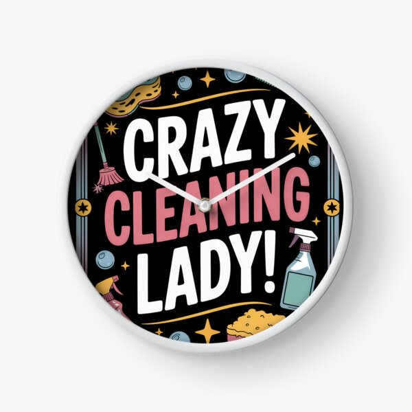 Item preview, Crazy Cleaning Lady Funny Shirt, Hilarious Gift for Clean Freaks & Housekeepers designed and sold by Studio-ton-Design54.