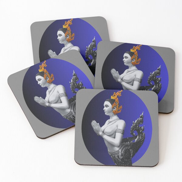 Item preview, Thailand Kinnaree with blue background. designed and sold by Linklandiya.