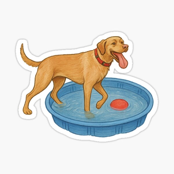Item preview, Dog in kiddie pool designed and sold by mvcooley.