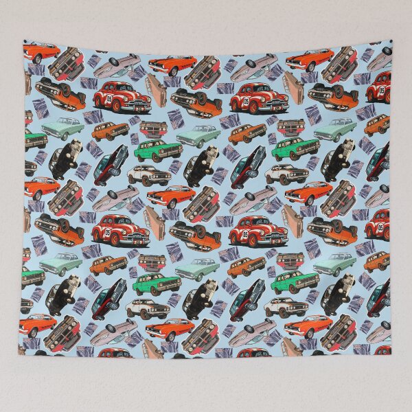 Item preview, Australian Classic Cars – Bold Cartoon Pattern with Aussie Flags designed and sold by Michael van der Hoorn.