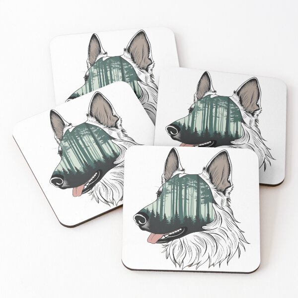 Item preview, Forest Silhouette of a White Swiss Shepherd designed and sold by GoodyPaws.