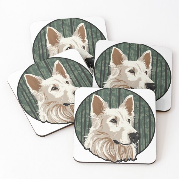 Item preview, Forest Silhouette of a White Swiss Shepherd designed and sold by GoodyPaws.