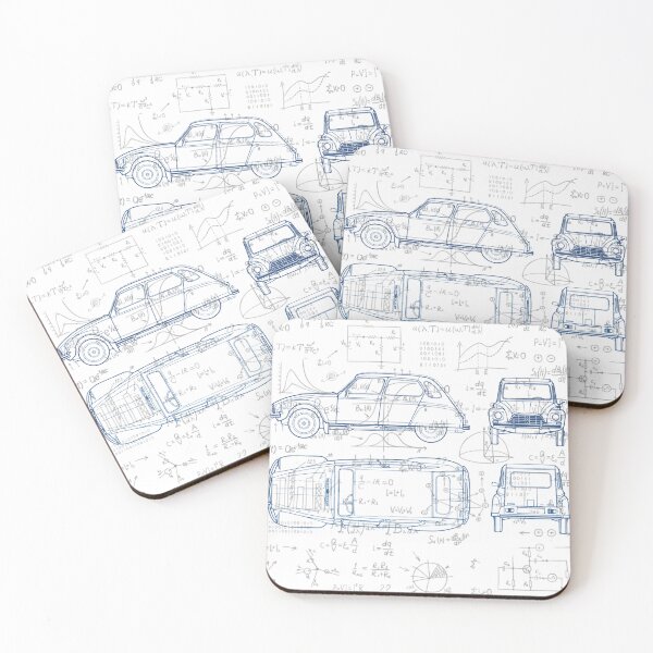 Item preview,  The Plan - Car Blueprint with Formulas – Engineering Aesthetic designed and sold by Moonlight Gallery.