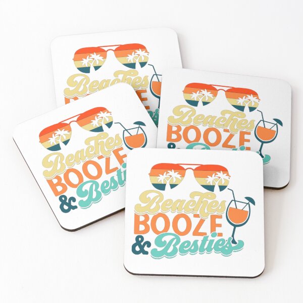 Item preview, "Beaches, Booze & Besties" – Fun Girls’ Beach Trip Vacation Shirt designed and sold by Colorful-Garden.